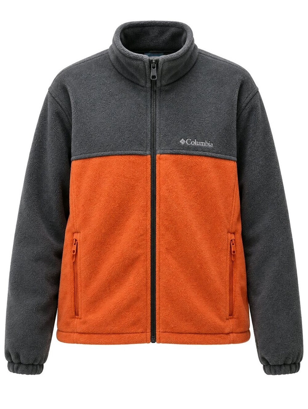 Columbia Men's Full-Zip Fleece Jacket in Charcoal & Orange